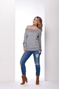 LS155 jasnoszary sweter
