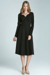 Klasyczna sukienka z długim rękawem - czarny - S66